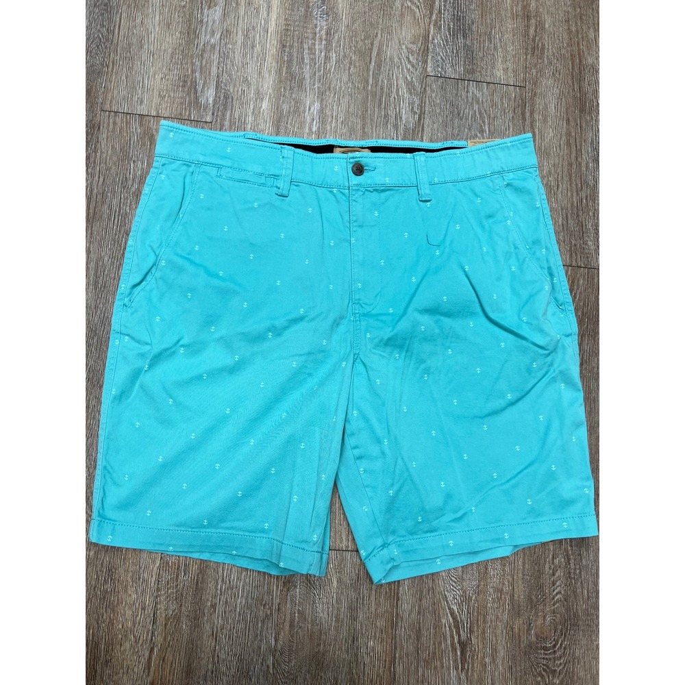 THE FOUNDRY Shorts Mens 44 Albuquerque Teal Anchor Print Comfort Stretch NWT